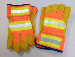 Insulated Hi Vis Memphis Luminator Leather Gloves Safety 2 PAIRS