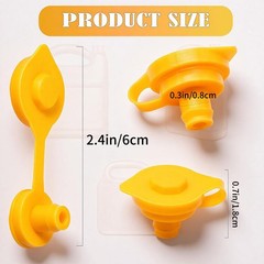 5 Pack Yellow Vent Caps For Gas Cans Universal Leak-Resistant Fuel Jug Caps