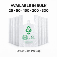 Extra Heavy Duty 1/6 21 x 6.5 x 11.5 3.0 mil T-Shirt Plastic Grocery Shopp Bags