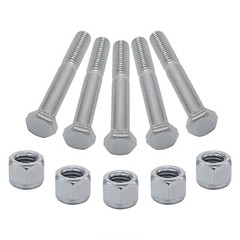 Grade 2 Shear Bolts for Rotary Cutters 1/2″ x 3-1/2″ with Nylock Nuts – 5 Pack