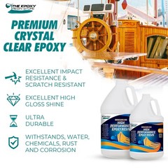 MARINEGUARD 8000 – CLEAR EPOXY RESIN, TABLETOPS, CONCRETE, FIBERGLASS -1.5 GAL