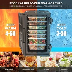 New 109 QT Hot Box Food Warmer, Insulated Food Pan Carrier with Wheels Stackable