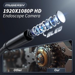 Borescope Camera with 4.3 Inch Screen and 8 Built-In LED Light Sources