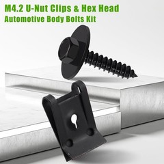 50PCS Universal M4.2 Fender Liner Screws U-Nut Clips Car Engine Splash Fasteners
