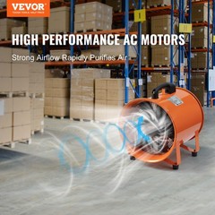 VEVOR 12″ Portable Extractor Fan Blower 16.4ft Duct Hose Ventilator Industrial