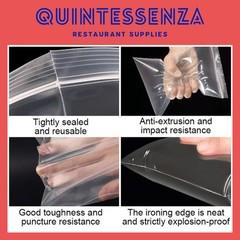 7” x 9” = 4 Mil Thick Clear Zipper Reclosable Poly Bags by Quintessenza