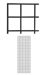 Gridwall Panels 2′ x 6′ Set of 5 Grid Wall Display Black Panel Steel Powder Coat
