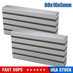 1/5/10/20x N52 Big Block Bar Fridge 60x10x5mm Magnet Strong Rare Earth Neodymium