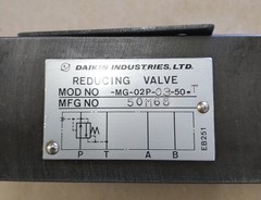 DAIKIN INDUSTRIES REDUCING VALVE MOD NO MG-02B-03-50 MFG NO 50M68, ITEM A