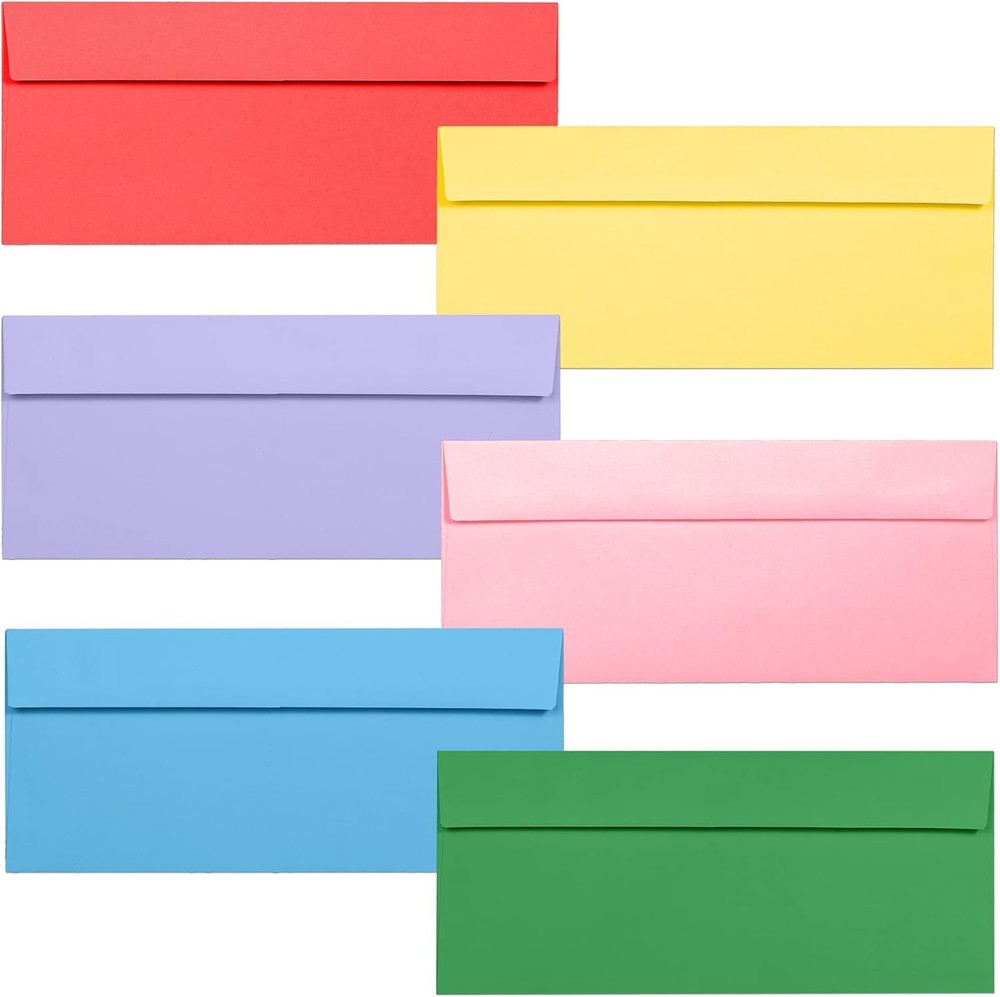 Colored Business Envelopes 36 Pack 4.125×9.5