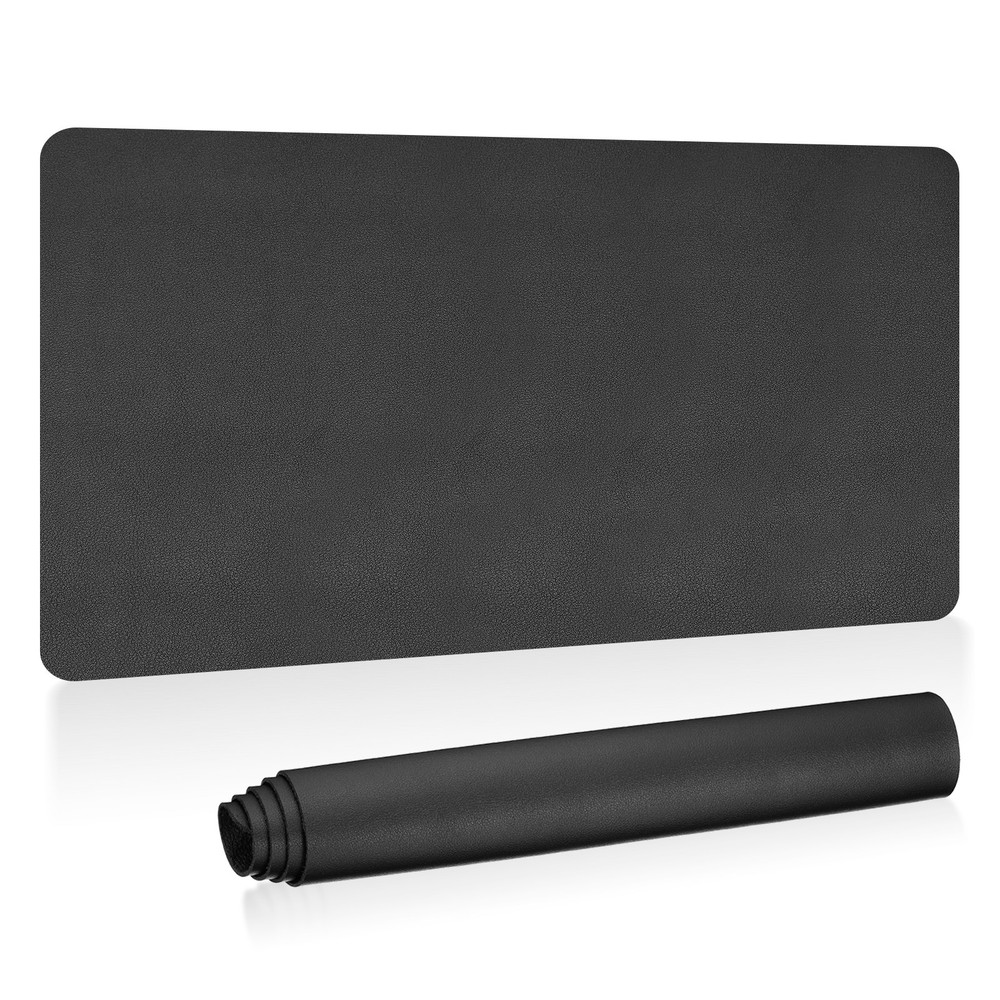31″x15″ Large Desk Mat PU Leather Dual Side Large Desk Pad Black