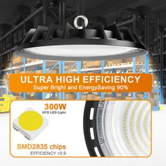 4 Pack 300W UFO Led High Bay Light Commercial Industrial Factory Light 90-277V