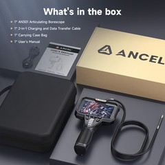 ANCEL 1080P Industrial Endoscope Camera 4.3” 2-Way 220° Articulating Borescope