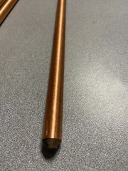 (4) NEW Pointed End Ground Rod: 5/8 In Dia, x 4 Ft Copper Bonded