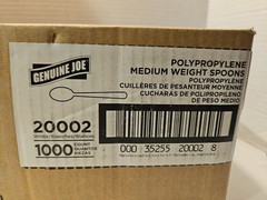 Genuine Joe Medium-Weight Cutlery Plastic Spoons, 1000 Pack, GJO20002