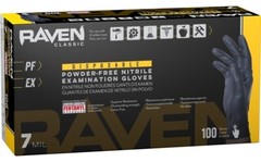 SAS Safety Raven Black Nitrile Exam Grade Gloves, 7 mil Thick, 1000/Cs