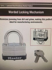 Master Lock 1-1/16″H X 1-3/4″W X 1-3/4″L Laminated Stl Breakaway Warded padlock