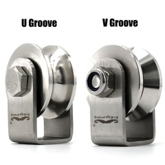 V Groove U Groove Stainless Steel Lifting Pulley Silent Pulley 800lb Silver Tone