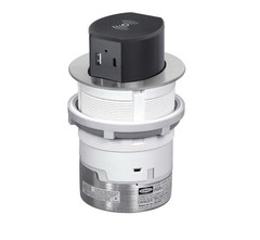 Hubbell Tri-Power Pop Up Surface Mount 20A Receptacle Aluminum & Color RCT620ALU