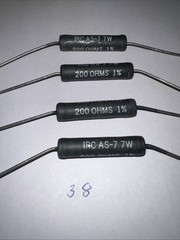 200 Ohm 7 Watt Resistors 1% Tol New Lot of 4 By IRC. IRC AS-7
