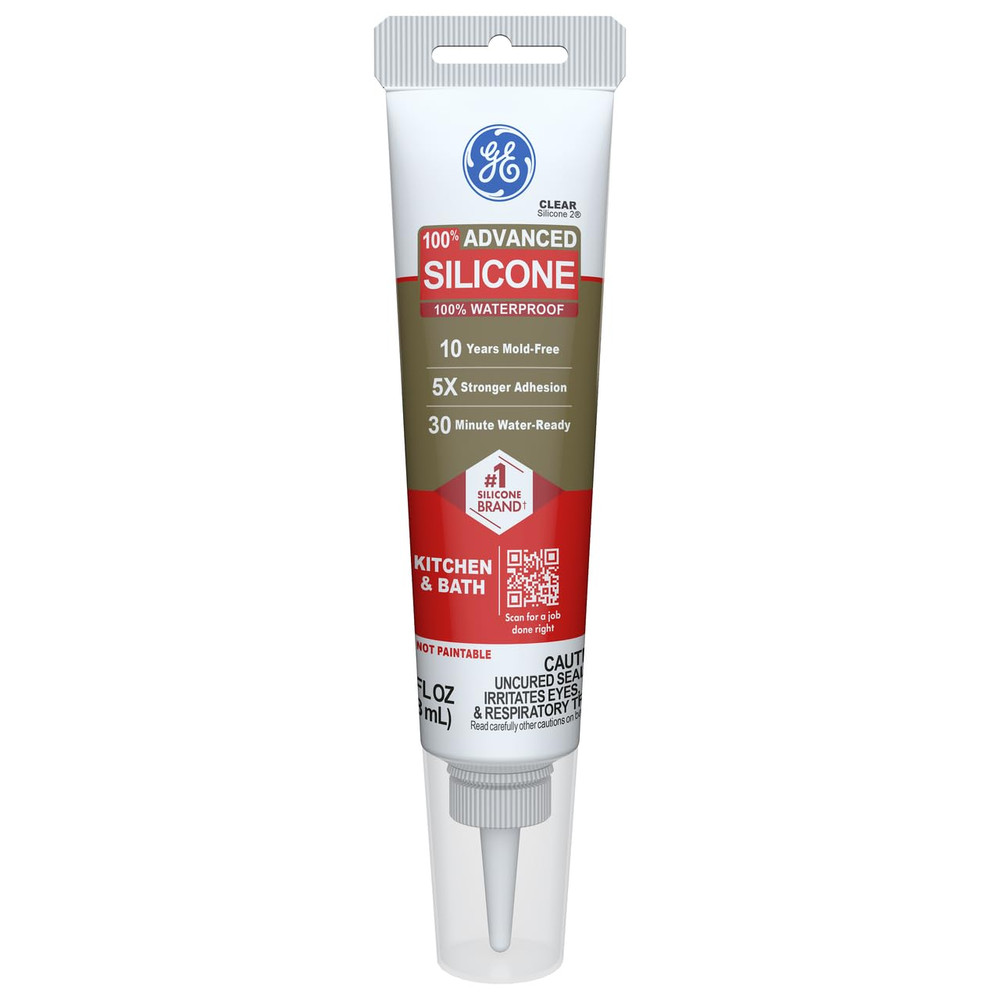 GE Advanced Silicone Caulk for Kitchen & Bathroom – 100% Waterproof Silicone Sea