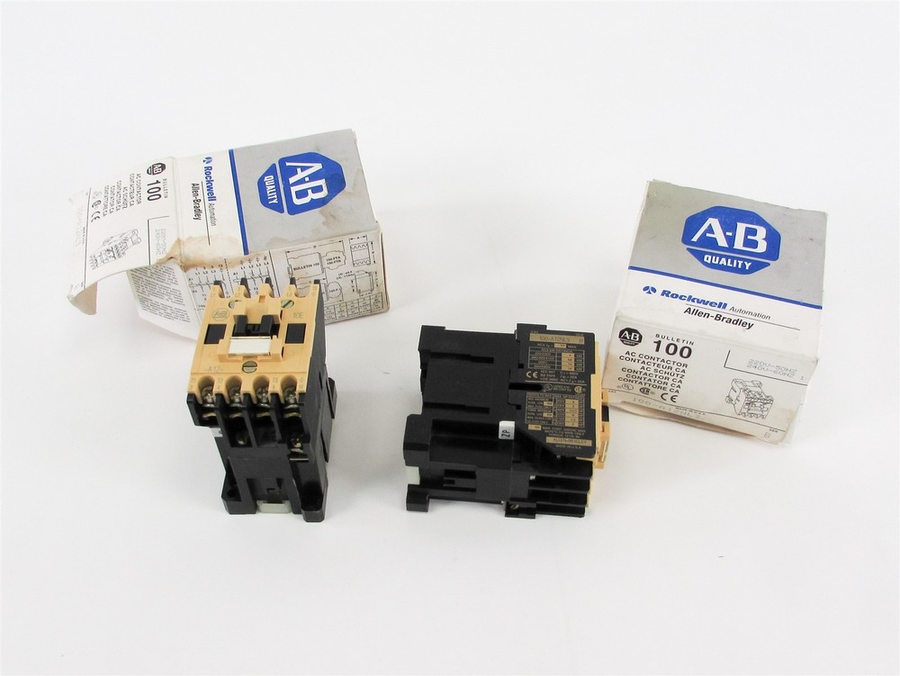 NOS – Lot of (2) Allen-Bradley AC Contactor (100-A12NL3) – 220V-50Hz Series B