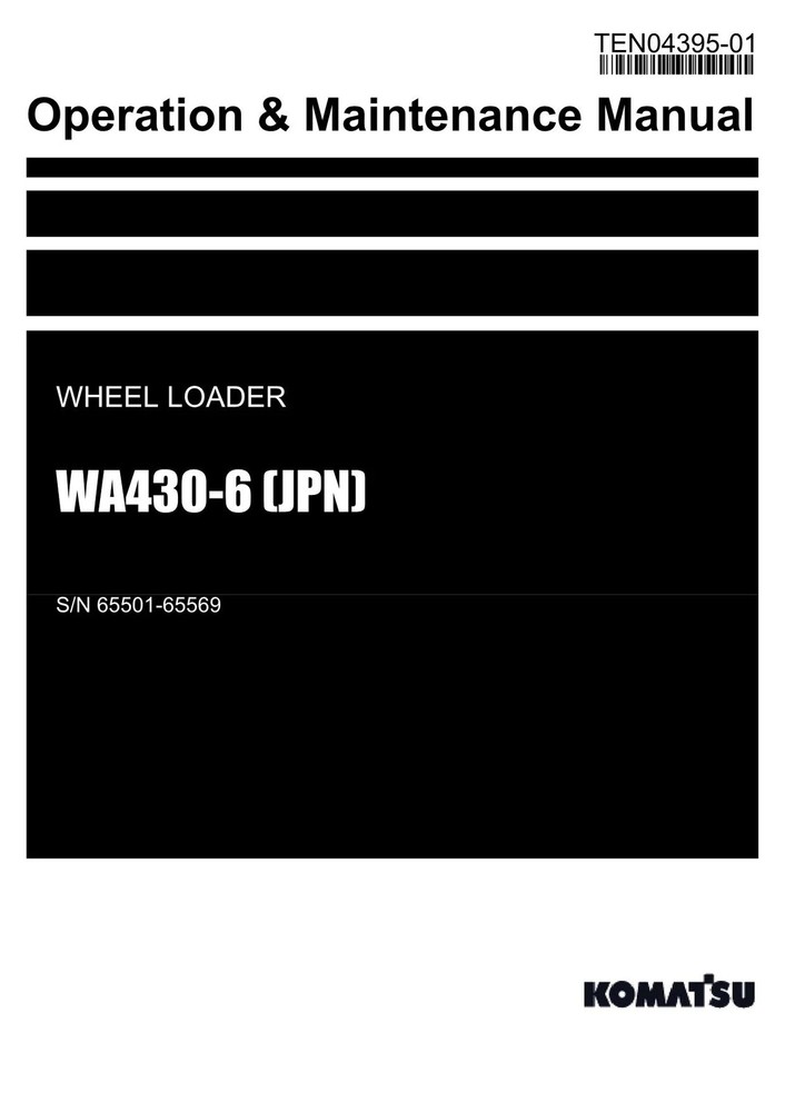 Komatsu WA430-6 JPN Wheel Loader Operators Maintenance Manual SN 65501-65569