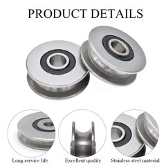 Stainless Steel Deep U-Groove Ball Bearing Pulley, Metal Pulley, Wheel Bearings,