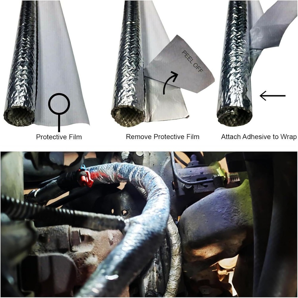 Self-wrap 010418 Heat Sheath Aluminized Sleeving for Ultimate Hi-Temp Protection