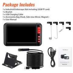 4.3inch HD LED Industrial Endoscope Borescope 1080P 8mm Inspection Camera IP67