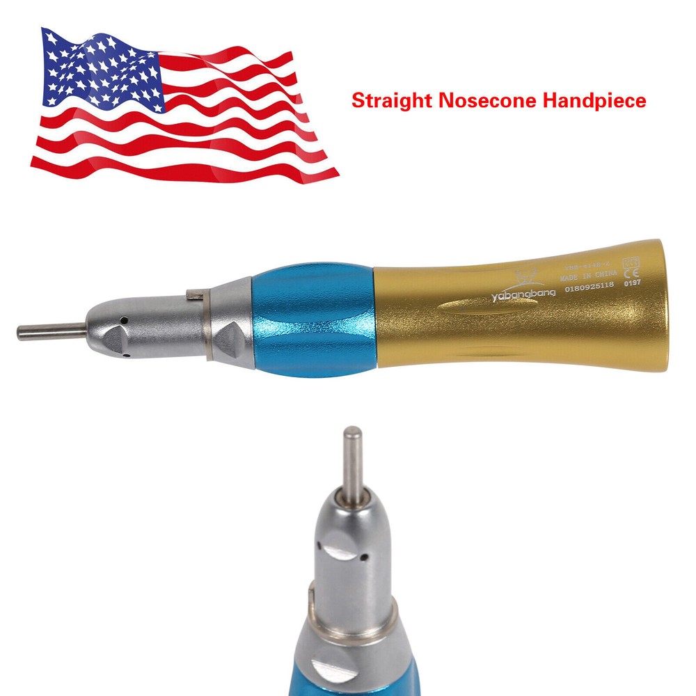 Slow/Low Speed Dental Straight Nosecone Handpiece 1:1 E-type Gold USA