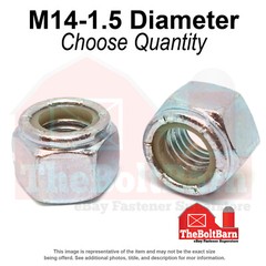 M14-1.5 Class 10 Nylon Insert Hex Nuts Zinc Clear Fine Thread (Pick Quantity)