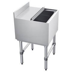 Uimoso 49.4 Qt Commercial Ice Bin 18 x 18 in Underbar Ice Bin with Sliding Cover