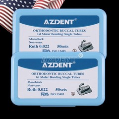 US 50Sets Dental AZDENT Orthodontic 1st Molar Buccal Tubes MIM Roth.022 Bondable