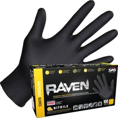 Raven Safety 66518 Raven Nitrile Disposable Gloves 7 Mil, Box of 100, Large