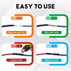Heat Shrink Tubing 3/8 Inch 9.5mm 31 Ratio Dual Wall Adhesive 59 Ft Roll