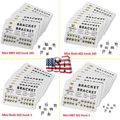 200pcs Dental Orthodontic Bracket Braces Roth/MBT 022″ Slot 3/345 hooks Metal US