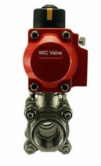 1″ Inch Pneumatic Air Actuated Stainless Ball Valve Double Acting Air Return