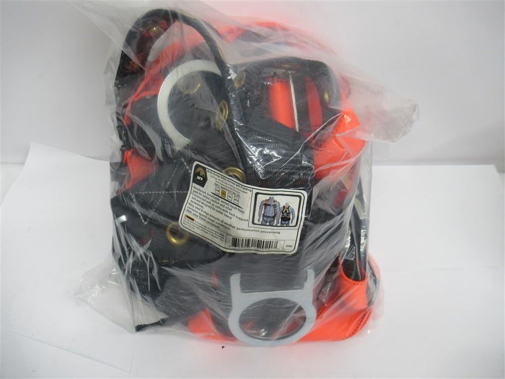 AFP Hi-Viz Orange Safety Harness w/ Padding, L/XL w/ 3 D Rings