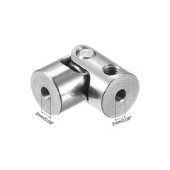 2mm to 2mm Rotatable Universal Joint Shaft Coupling L18 x D8 with Wrench 3Pcs