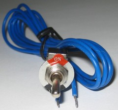 24″ Prewired Mini Toggle Switch with ON / OFF Metal Plate – SPST 6 A – 125 V