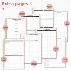 Budget Planner – Monthly Book with 9.9 x 6.9 x 0.5 inches, A.Pink