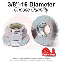 3/8″-16 Grade 5 Nylon Insert Hex Flange Lock Nut Zinc Coarse Thread (Pick Qty)
