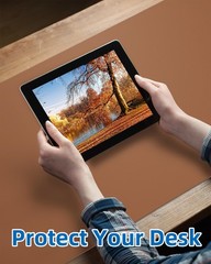 Brown Waterproof PU Leather Desk Pad Non Slip Mouse Pad 23.6 x 13 Inch