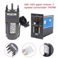AC 110V Gear Motor Electric Motor Variable Speed Controller 180K 7.5RPM 6W Heavy