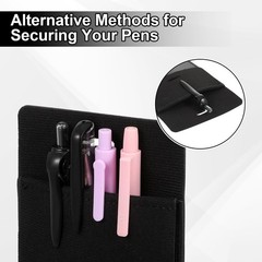 Psyqtsuary 2 Pcs Leather Pocket Protector, PU 1 Count (Pack of 2), Black