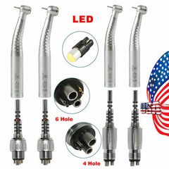 Dental fibra óptica LED Pieza de mano High Speed Fit Quick Coupler 4/6Hole