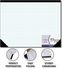 TOP Sturdy Graph Desk Pad (Pack of 1) Quad Grid, 22″x17″, 1/4 50 Sheets Per Pad
