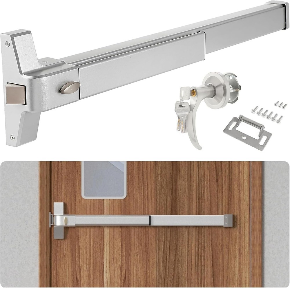 27.5 in Commercial Door Push Bar Panic Exit Device with Exterior Lever Lock