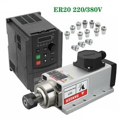 2.2KW Spindle Motor Air-cool 400Hz VFD Inverter ER20 Collet 220V/380V 24000rpm